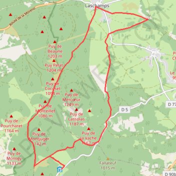 Itinéraire La tibétaine des volcans, distance, dénivelé, altitude, carte, profil, trace GPS