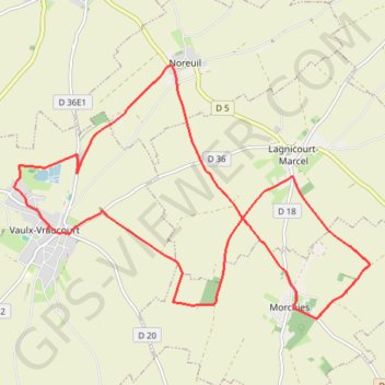 Itinéraire Le sentier de l'Hirondelle (Vaulx-Vraucourt), distance, dénivelé, altitude, carte, profil, trace GPS