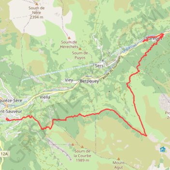 Itinéraire GR10 : 23 - Luz-St-Sauveur > Barèges, distance, dénivelé, altitude, carte, profil, trace GPS