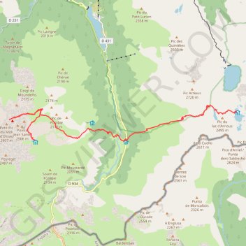 Itinéraire Du refuge de Pombie au refuge d'Arrémoulit, distance, dénivelé, altitude, carte, profil, trace GPS
