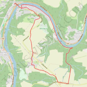 Itinéraire HASTIERE-Les cascatelles, distance, dénivelé, altitude, carte, profil, trace GPS