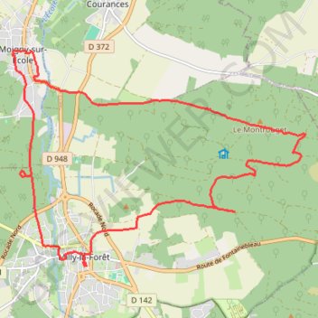 Itinéraire Moigny géonaute, distance, dénivelé, altitude, carte, profil, trace GPS