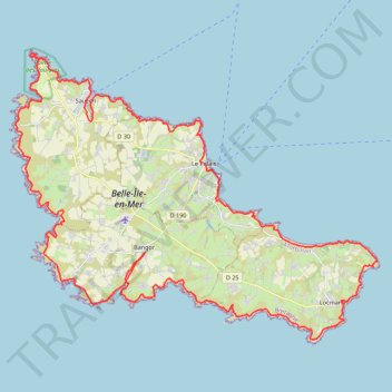 Itinéraire GR®340 Tour de Belle-Ile-en-Mer (Morbihan) (2021), distance, dénivelé, altitude, carte, profil, trace GPS