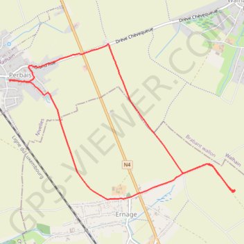 Itinéraire EWal_16_Perbais_2_g, distance, dénivelé, altitude, carte, profil, trace GPS