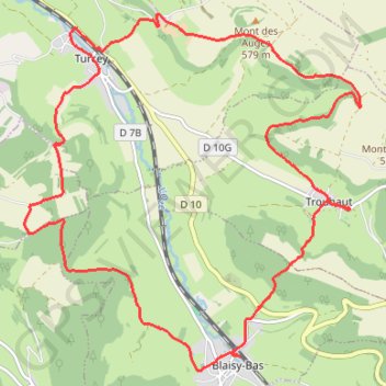 Itinéraire Blaisy-Bas, distance, dénivelé, altitude, carte, profil, trace GPS