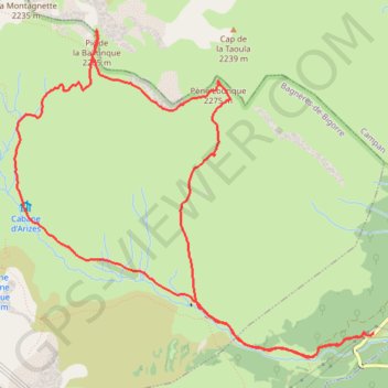Itinéraire Pics de Ballonque et de Pene Lounque, distance, dénivelé, altitude, carte, profil, trace GPS