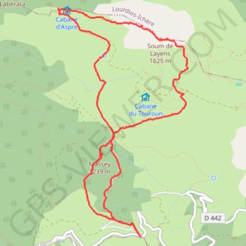 Itinéraire Soum de Layens depuis le Col de Houratate, distance, dénivelé, altitude, carte, profil, trace GPS