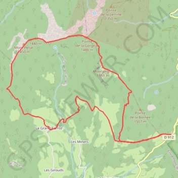 Itinéraire Cretes de la Drière, distance, dénivelé, altitude, carte, profil, trace GPS