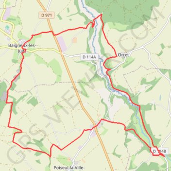 Itinéraire Baigneux les Juifs, distance, dénivelé, altitude, carte, profil, trace GPS