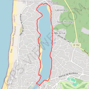 Itinéraire Autour du Lac d'Hossegor, distance, dénivelé, altitude, carte, profil, trace GPS