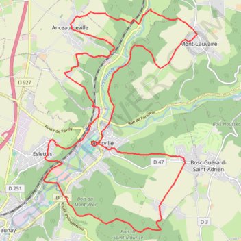 Itinéraire Montville Journée, distance, dénivelé, altitude, carte, profil, trace GPS