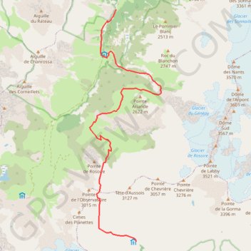 Itinéraire Rando Pralognan-refuge du fond d'aussoi, distance, dénivelé, altitude, carte, profil, trace GPS