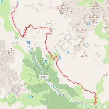 Itinéraire Thabor 2, distance, dénivelé, altitude, carte, profil, trace GPS