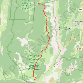 Itinéraire Les Hauts Plateaux du Vercors - Étape 2, distance, dénivelé, altitude, carte, profil, trace GPS