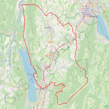 Itinéraire Aix les bains, distance, dénivelé, altitude, carte, profil, trace GPS