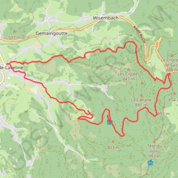 Itinéraire Ban de Laveline, distance, dénivelé, altitude, carte, profil, trace GPS