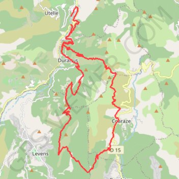 Itinéraire Boucle autour de Duranus, distance, dénivelé, altitude, carte, profil, trace GPS