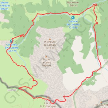 Itinéraire Boucle d'Ansabe et de Lazerque par le Col du Lac de la Chourique, distance, dénivelé, altitude, carte, profil, trace GPS
