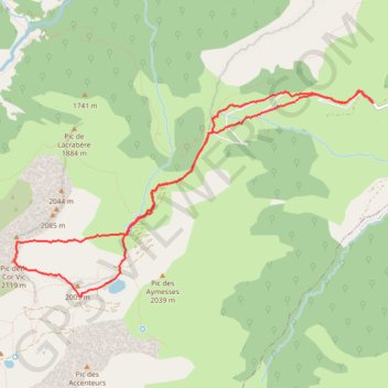 Itinéraire Pic de Cour Vic, distance, dénivelé, altitude, carte, profil, trace GPS