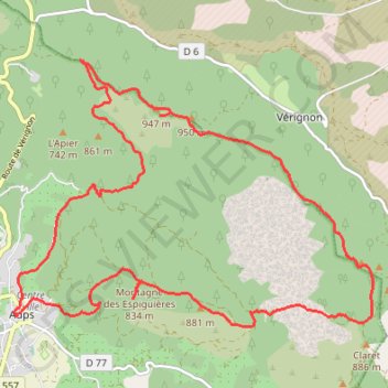 Itinéraire Aups, distance, dénivelé, altitude, carte, profil, trace GPS