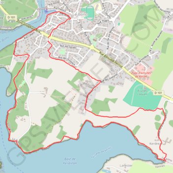 Itinéraire Balade à Bono (Finistère), distance, dénivelé, altitude, carte, profil, trace GPS