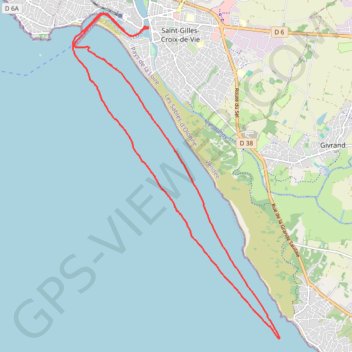 Itinéraire SailFreeGps_2022-07-16_19-38-30, distance, dénivelé, altitude, carte, profil, trace GPS