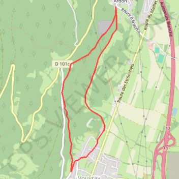 Itinéraire Ardon - Vouvray par Combe de Vaud, distance, dénivelé, altitude, carte, profil, trace GPS
