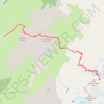 Itinéraire Cimes de la Cochette par les Aiguillettes de Vaujany (Grandes Rousses), distance, dénivelé, altitude, carte, profil, trace GPS