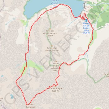 Itinéraire Pic d'Estaragne et Pic Cambieil, distance, dénivelé, altitude, carte, profil, trace GPS