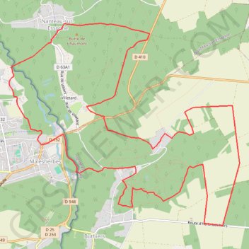 Itinéraire Autour de Malesherbes, distance, dénivelé, altitude, carte, profil, trace GPS