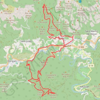 Itinéraire Mons, distance, dénivelé, altitude, carte, profil, trace GPS