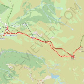 Itinéraire Le Pic de Barran, distance, dénivelé, altitude, carte, profil, trace GPS