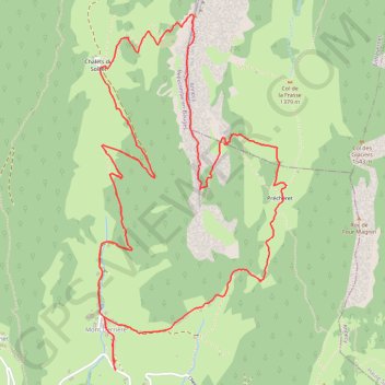 Itinéraire Roc des Boeufs, distance, dénivelé, altitude, carte, profil, trace GPS