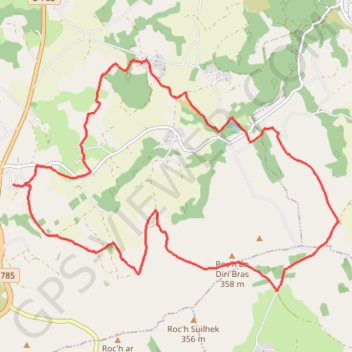 Itinéraire Abbaye du Relec - Plounéour Ménez, distance, dénivelé, altitude, carte, profil, trace GPS