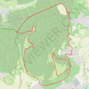 Itinéraire Le Val des Nonnes - Pagney-derrière-Barine, distance, dénivelé, altitude, carte, profil, trace GPS