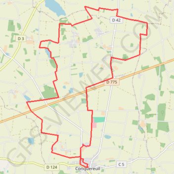 Itinéraire Circuit de l'étang de Coisma - Conquereuil, distance, dénivelé, altitude, carte, profil, trace GPS