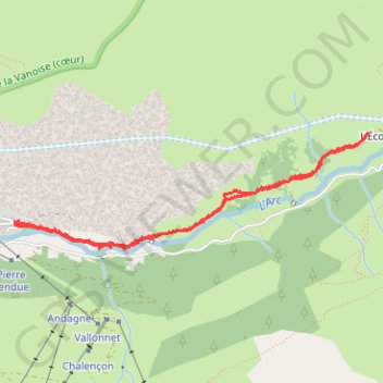 Itinéraire Aller-retour à l'Ecot - Maurienne, distance, dénivelé, altitude, carte, profil, trace GPS