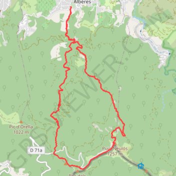 Itinéraire Puig Neulós, distance, dénivelé, altitude, carte, profil, trace GPS
