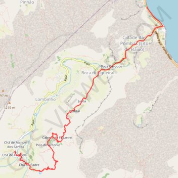 Itinéraire Cap vert - Vallée de Paul - Boca de Figueiras - Paul, distance, dénivelé, altitude, carte, profil, trace GPS