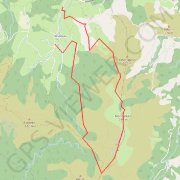 Itinéraire Mondarrain depuis basseboure-630-12, distance, dénivelé, altitude, carte, profil, trace GPS