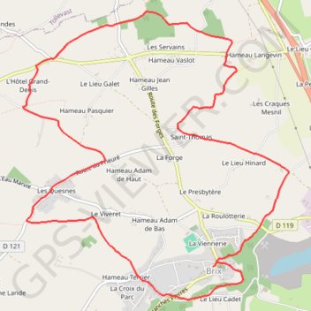 Itinéraire Brix Église (50700), distance, dénivelé, altitude, carte, profil, trace GPS
