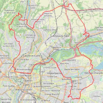 Itinéraire Bron Cyclisme, distance, dénivelé, altitude, carte, profil, trace GPS