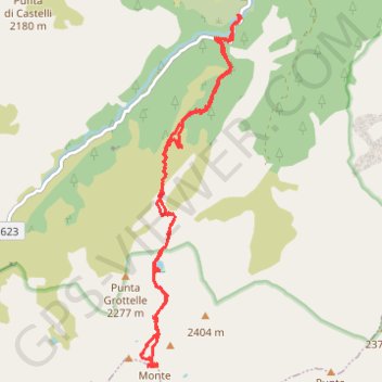 Itinéraire Monte ritondu, distance, dénivelé, altitude, carte, profil, trace GPS