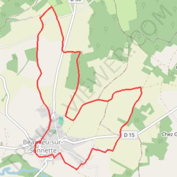 Itinéraire Beaulieu sentier de la Garenne, distance, dénivelé, altitude, carte, profil, trace GPS