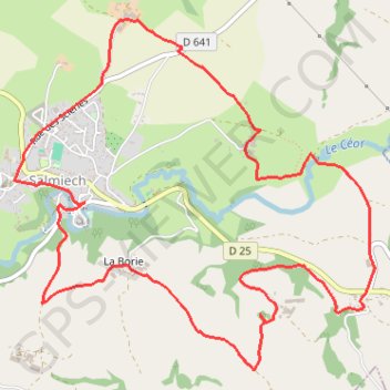Itinéraire Salmiech, Rocher de Peyrelevade, distance, dénivelé, altitude, carte, profil, trace GPS