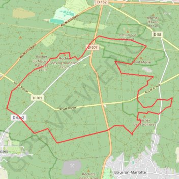 Itinéraire Bourron Marlotte, distance, dénivelé, altitude, carte, profil, trace GPS