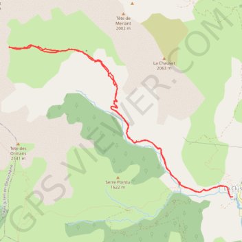 Itinéraire La Cluze vallon Serre de Chazal, distance, dénivelé, altitude, carte, profil, trace GPS