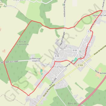 Itinéraire Rando à Quincampoix, distance, dénivelé, altitude, carte, profil, trace GPS