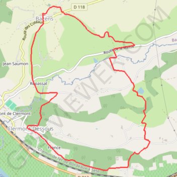 Itinéraire Clermont-Dessous / Bazens, panoramas sur la vallée de la Garonne - Pays de la vallée du Lot, distance, dénivelé, altitude, carte, profil, trace GPS