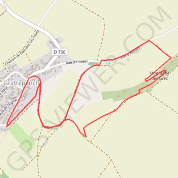 Itinéraire La montagne des Grés - Grattepanche, distance, dénivelé, altitude, carte, profil, trace GPS